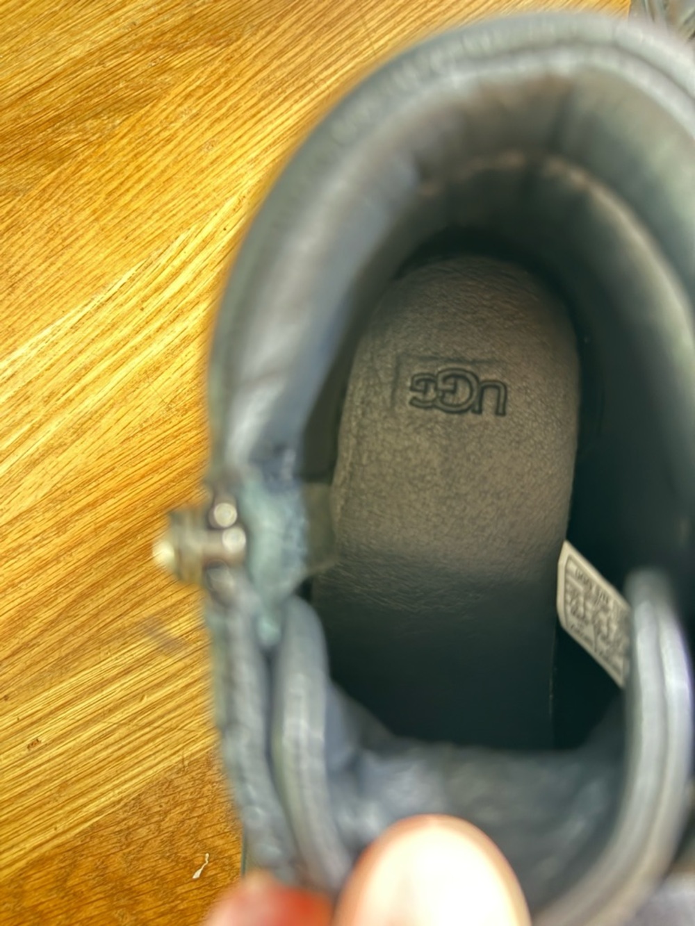 UGG Black leather Olli High Top - Sz 7.5 - Picture 7 of 7